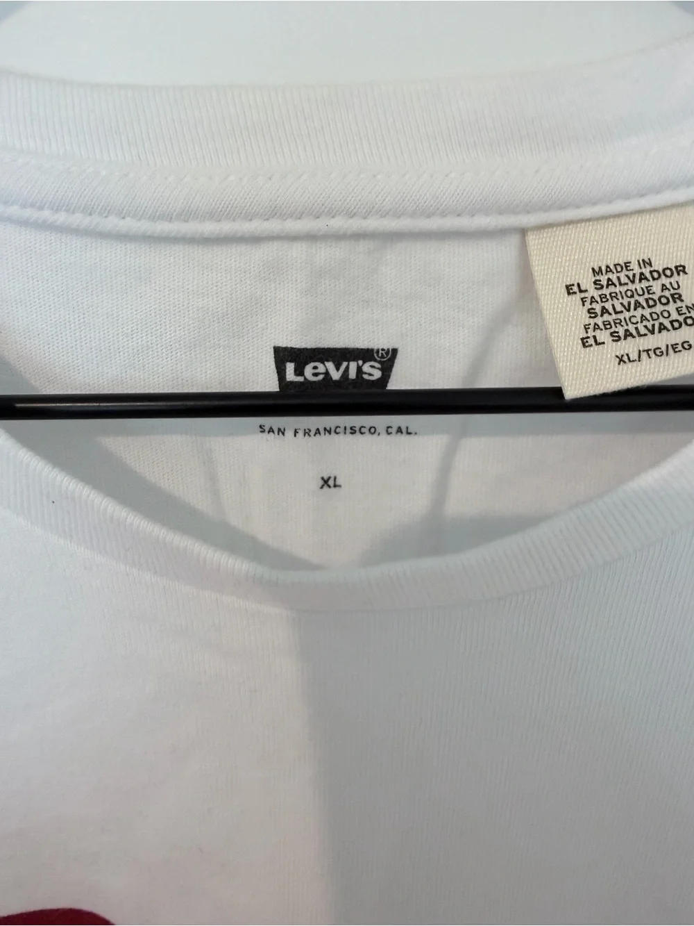 Levi's White Short-Sleeve Tee with Red Logo